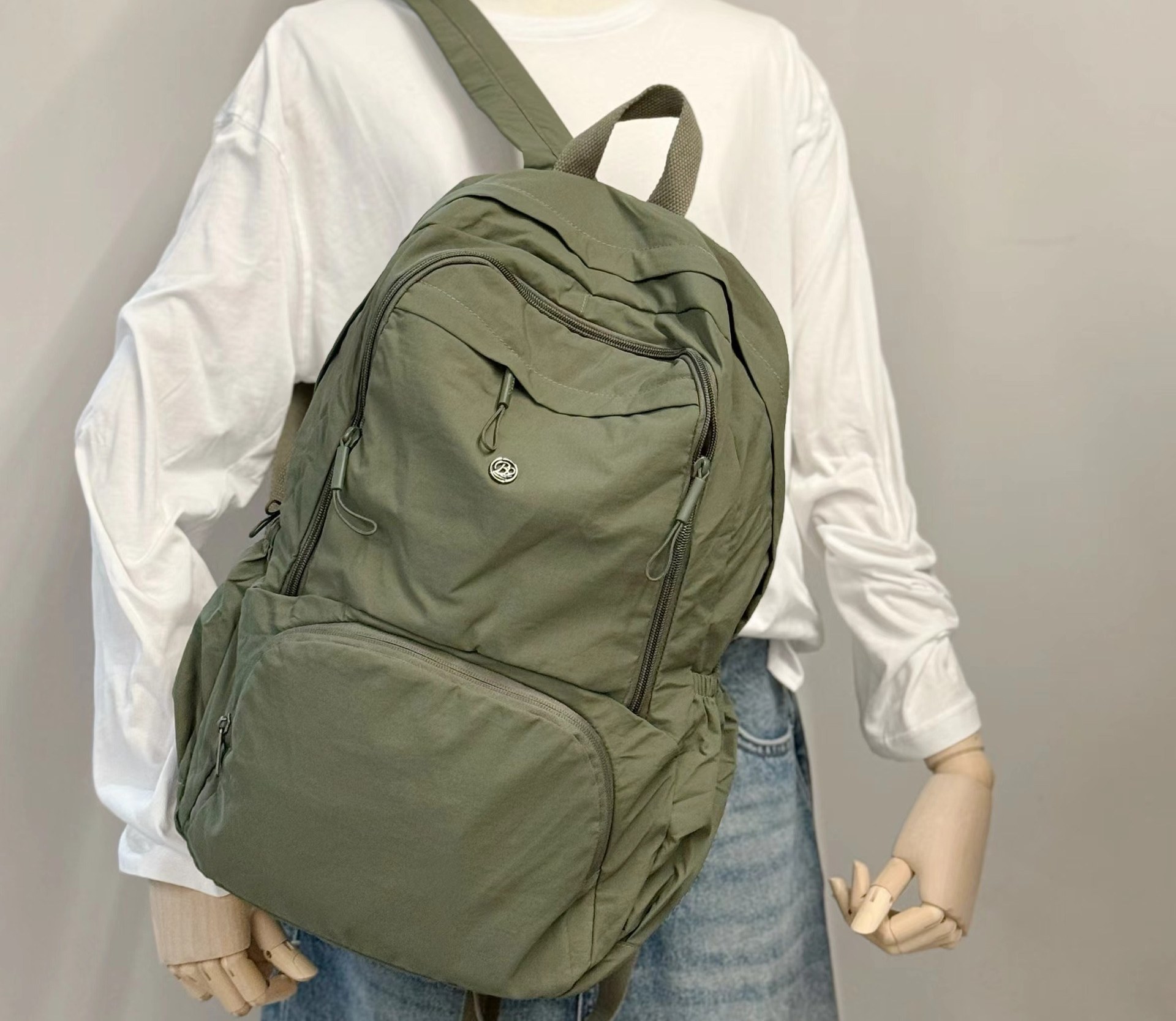 Crinkle Nylon Campus Backpack YT-01066 - view 2