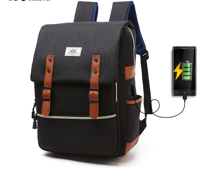 Vintage Buckle USB Backpack YT-02006 - view 2