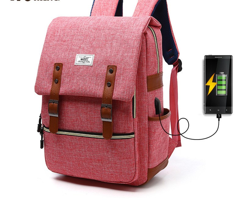 Vintage Buckle USB Backpack YT-02006 - view 3