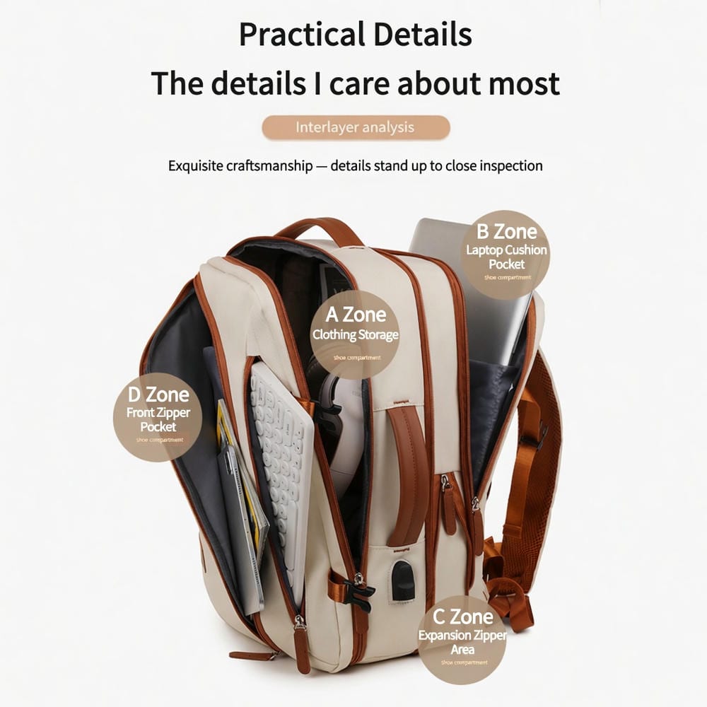Expandable Carry-On Travel Backpack YT-02184 - view 3