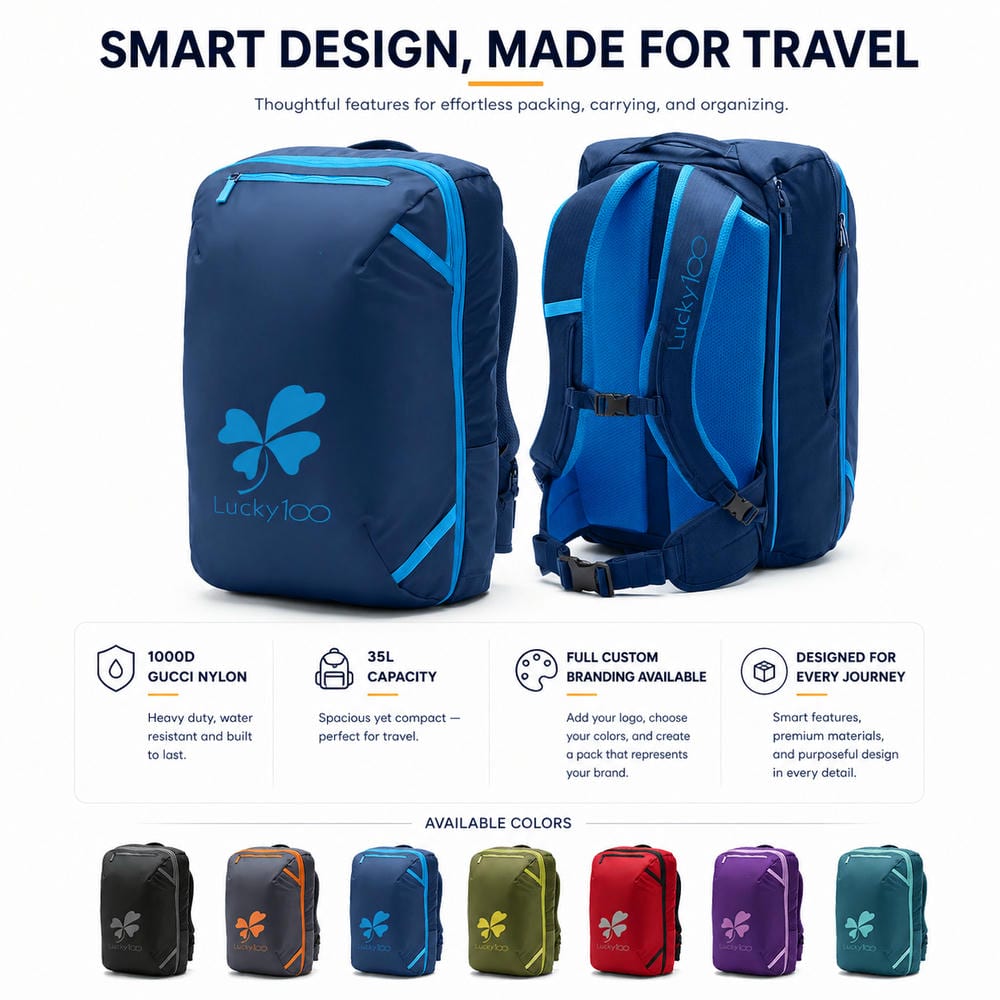 Suitcase-opening 35L travel backpack YT-02195 - view 6