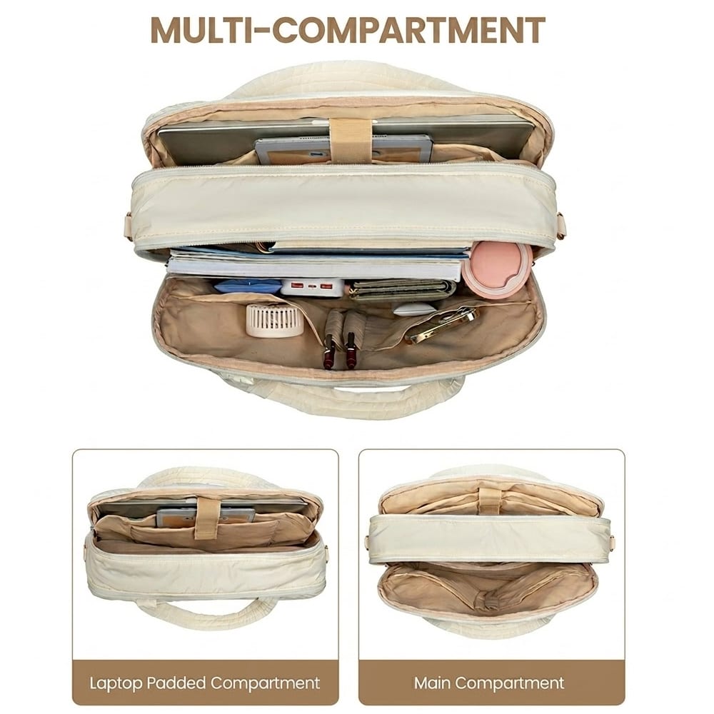 Quilted Nylon Laptop Tote YT-03076 - view 2
