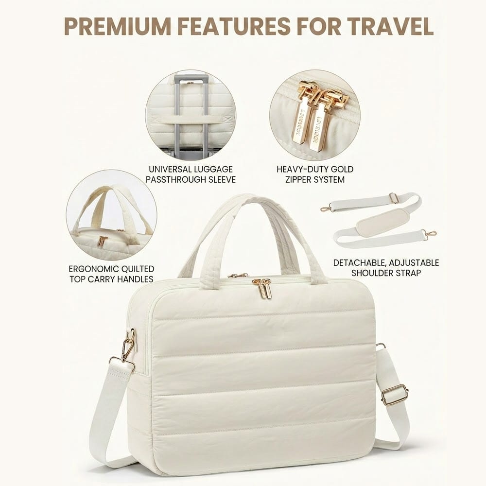 Quilted Nylon Laptop Tote YT-03076 - view 4