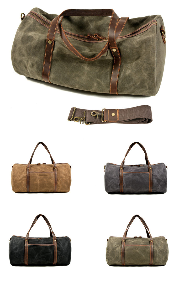 Waxed Canvas Barrel Duffle YT-10034 - view 5