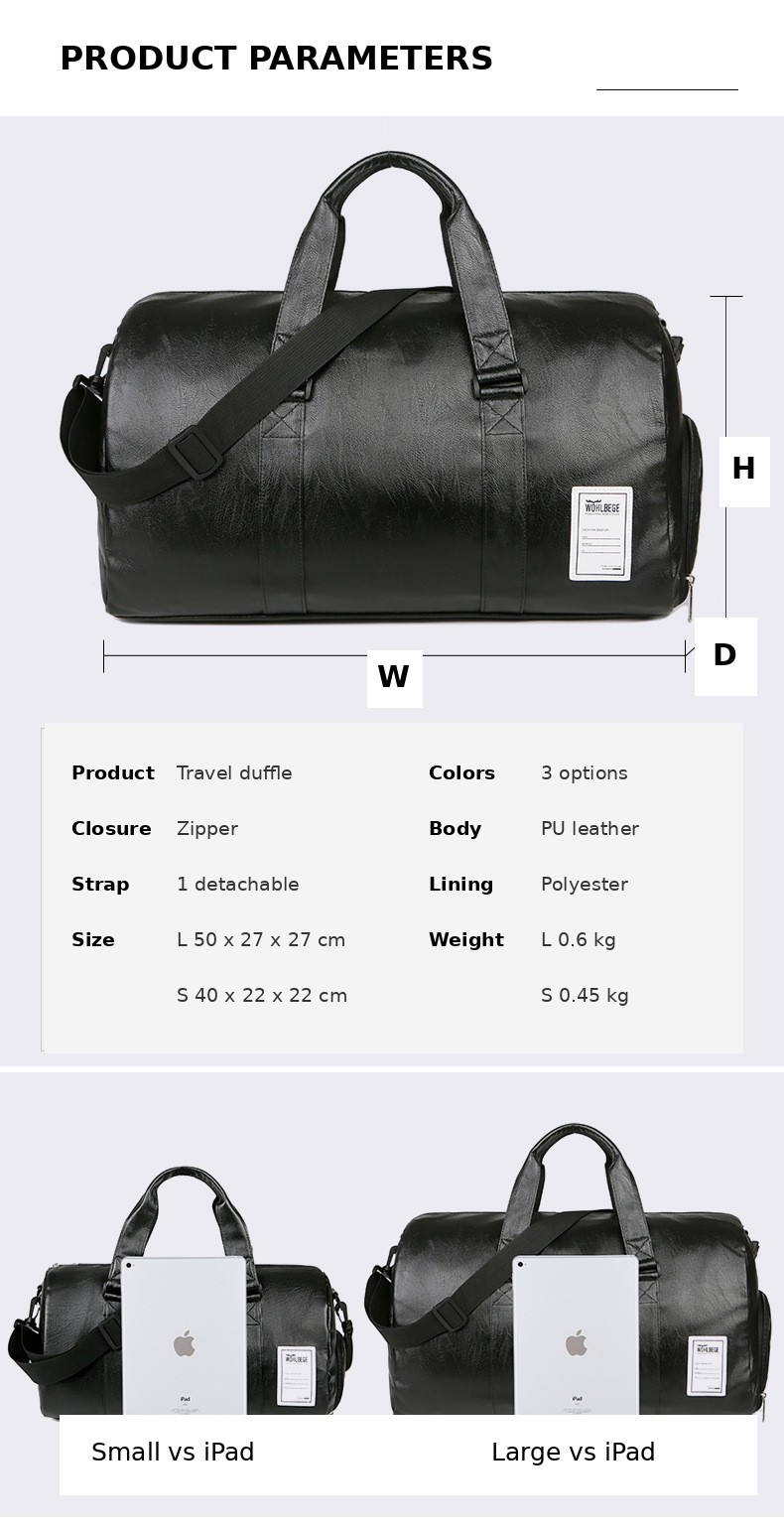 PU Leather Travel Duffle YT-10036 - view 6