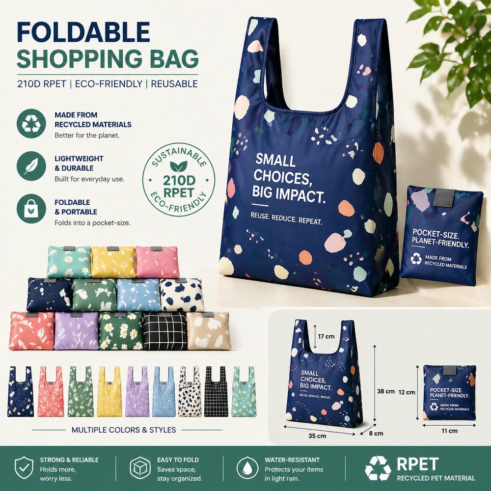 RPET foldable shopping bag 210D YT-RPET-04