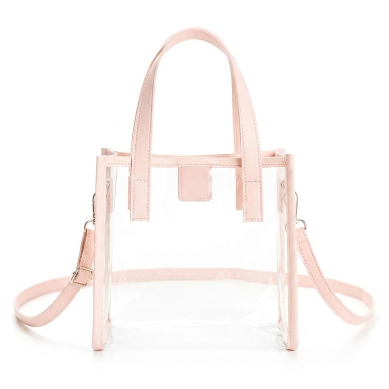Custom clear stadium tote manufacturing detail