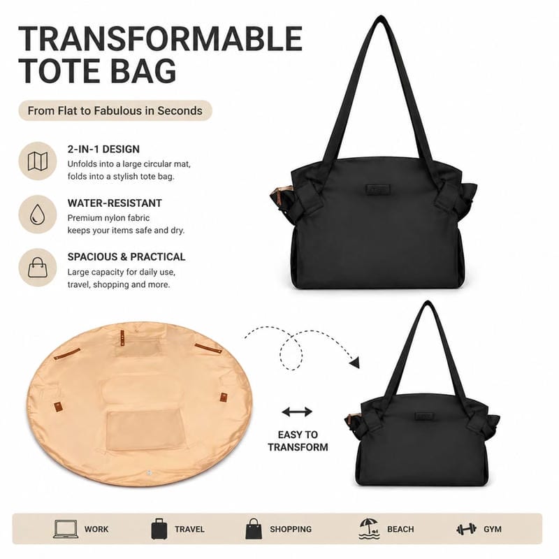 Transformable 2-in-1 Tote Bag - custom OEM YT-11001